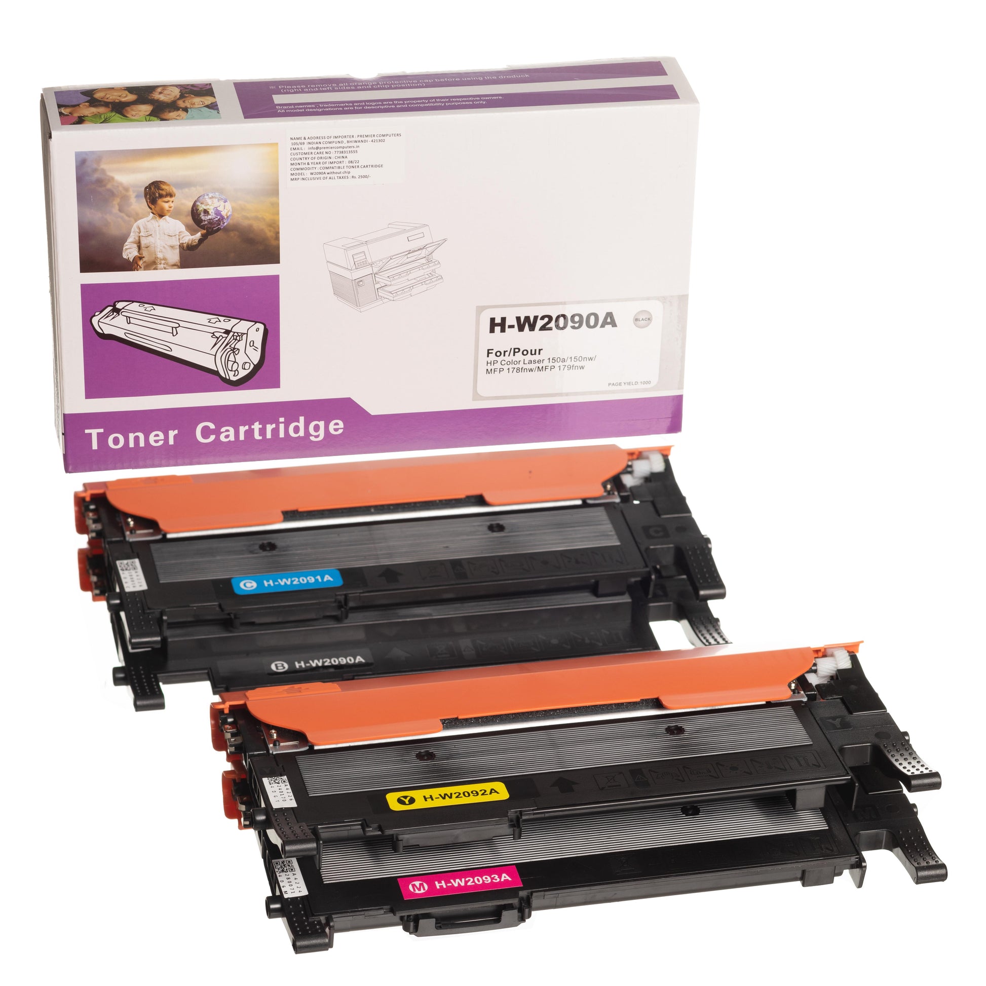 HP 119A (W2090A) Compatible Color Toner Set (CMYK) for Color Laser 150a, 150nw, MFP 178nw, 179fnw