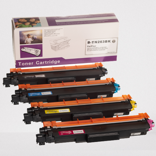 Brother TN-263 Compatible Color Toner Set (CMYK) for HL-L3210CW, DCP-L3551CDW, MFC-L3750CDW
